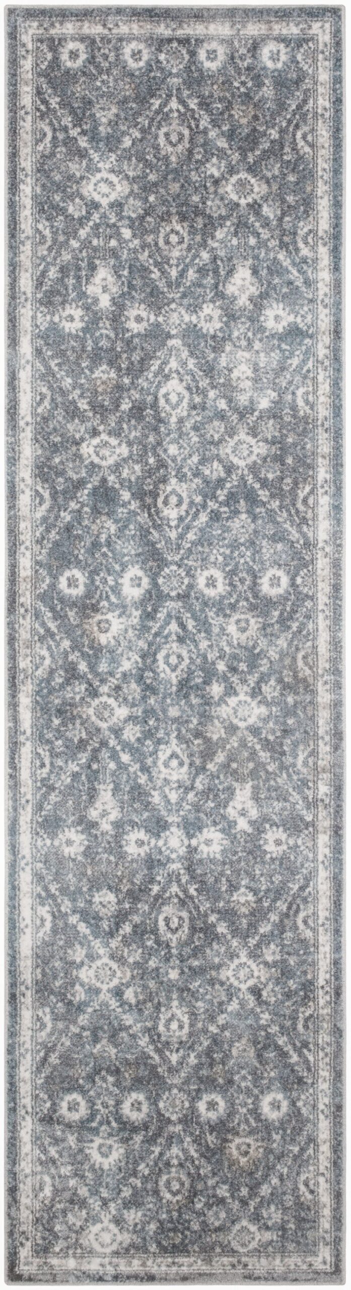 Nourison Home Nourison Astra Machine Washable ASW16 2'2" x 8' Dark Blue Vintage Indoor Rug