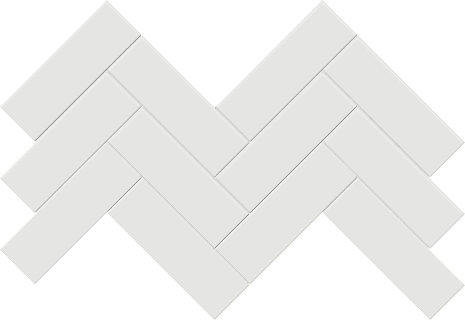 Qualis Ceramica Traditions Vintage Grey 2X6 Herringbone Glossy Mosaic - Light Grey