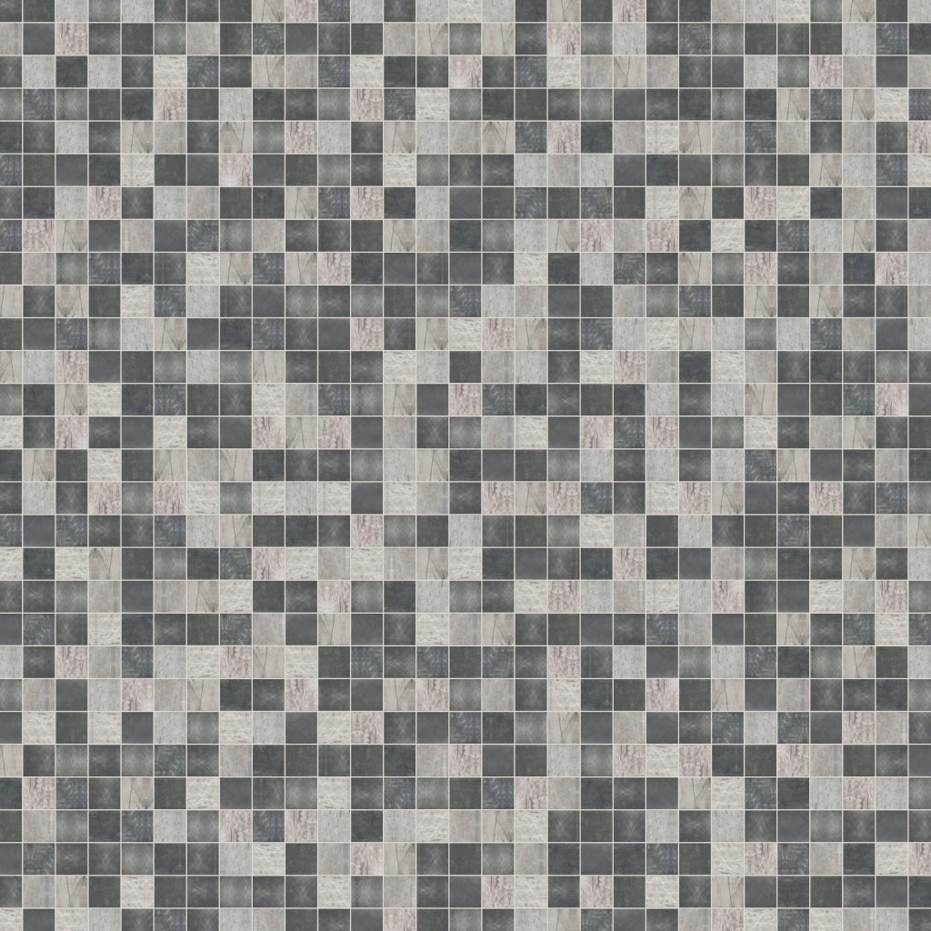 Qualis Ceramica Riviera Tileworks Chelsea Black/Grey Recycled Glass Mix 2x2" square Mosaic