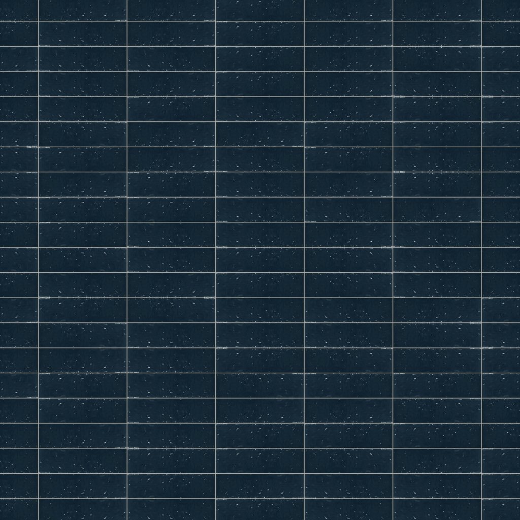 Marble Systems Pickford Blue Glossy Subway Thin Brick Tile 2 3/4x9 3/4 - Pickford Blue