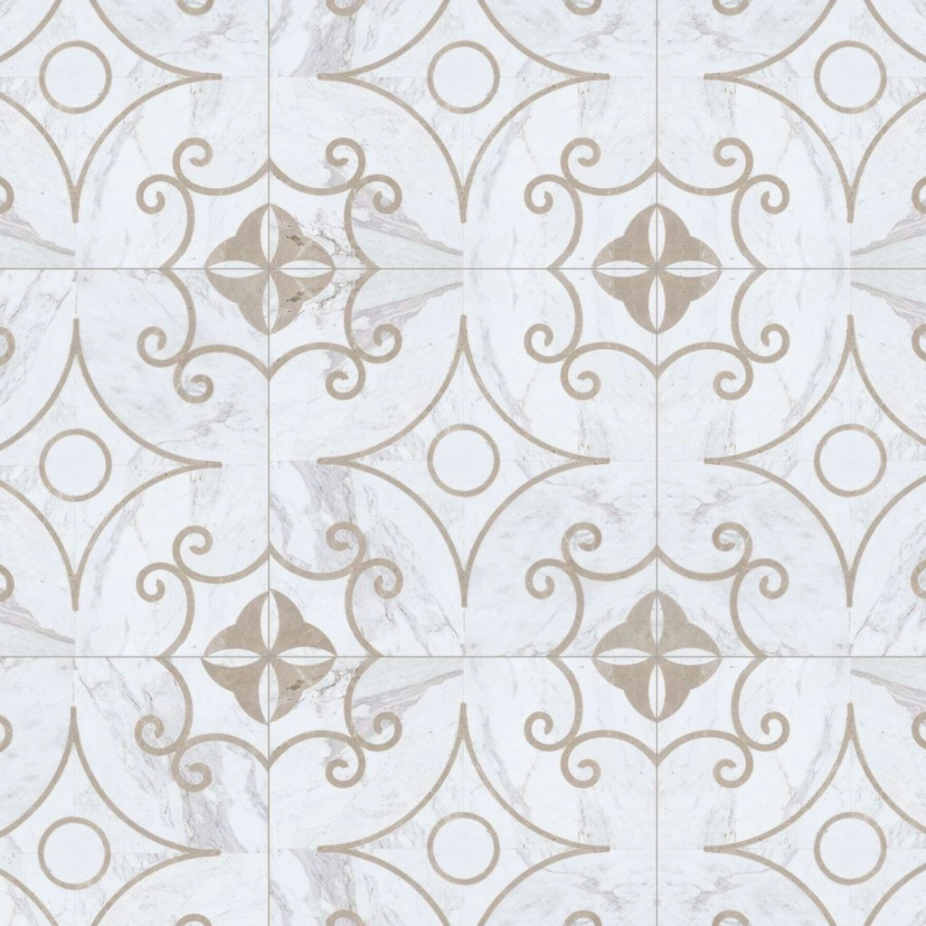 Marble Systems Graceful Aria Polished Porcelain Backed Patterned Marble Tile 24x24 - Graceful Aria