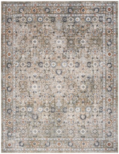 Nourison Home Nourison Astra Machine Washable ASW16 7'10" x 10' Gold Grey Vintage Indoor Rug - 6'7" x 9'