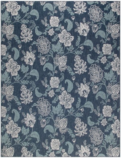 Nourison Home Nourison Garden Oasis GOA03 4' x 6' Navy Tropical Rug - 8' x 10'