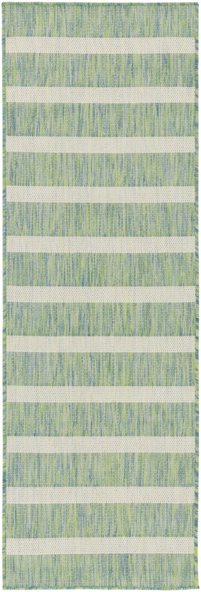 Nourison Home Nourison Positano POS03 2'2" x 12' Blue Green Ivory Modern Rug - 2' x 6'