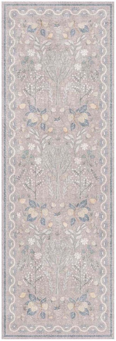 Nourison Home Nourison Botanical Washables BOT04 4' x 6' Grey Multicolor Modern Indoor Rug - 2' x 6'