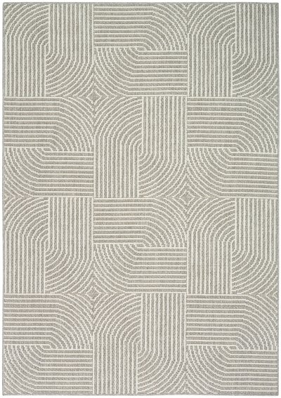 Nourison Home Nourison Textured Home TXH02 2'3" x 7'6" Grey Ivory Modern Indoor Rug - 5'3" x 7'
