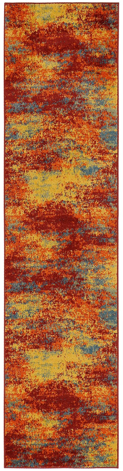Nourison Home Nourison Nourison Essentials NRE06 9' x 12' Flame Modern Rug - 2' x 6'