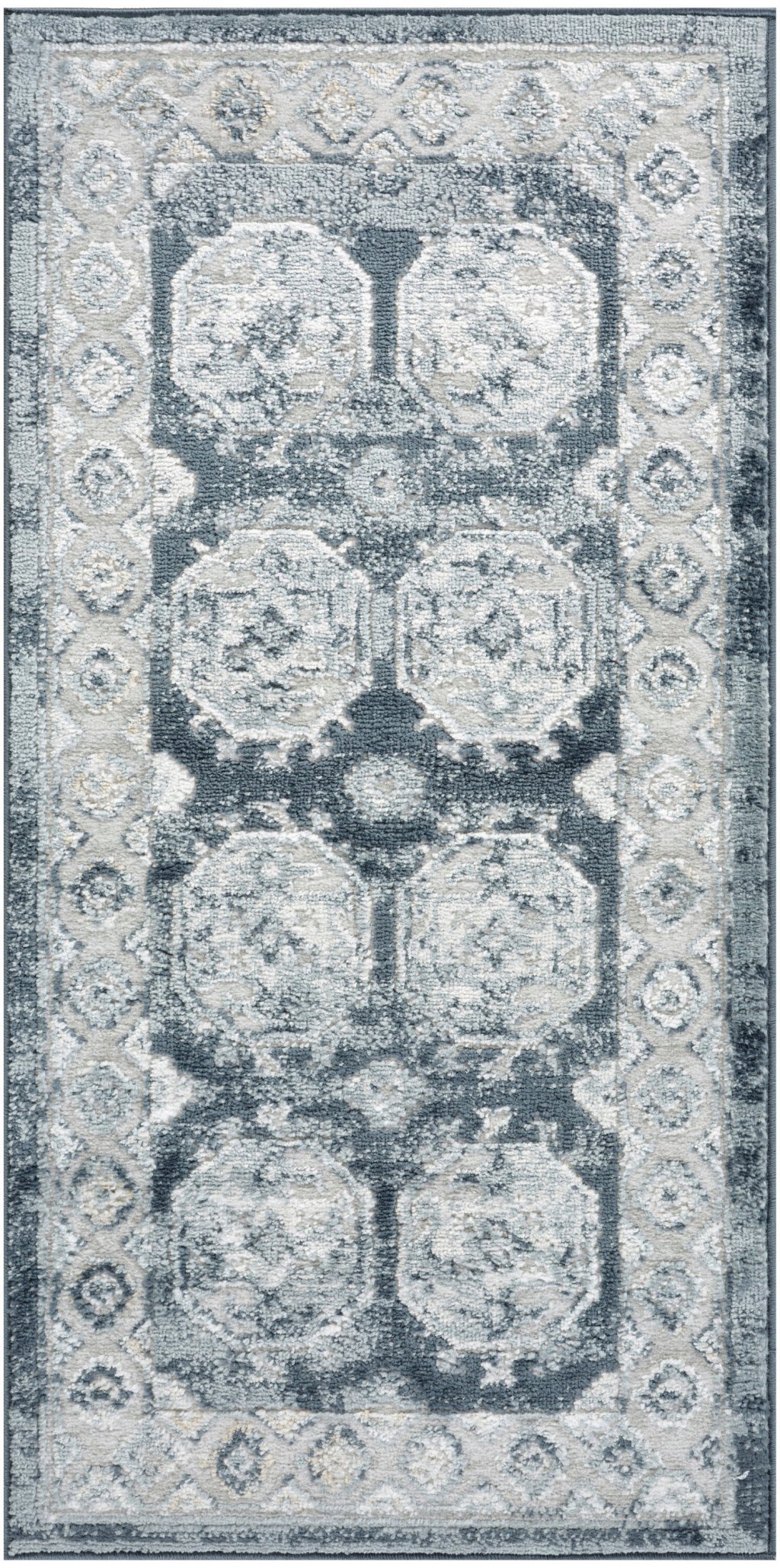 Nourison Home Nourison Dekor DEK01 2' x 4' Grey Navy Vintage Indoor Rug
