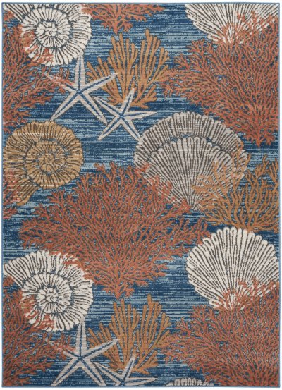 Nourison Home Nourison Seaside SDS04 9' x 12' Blue Multicolor Coastal, Nautical & Beach Indoor Rug - 6' x 9'