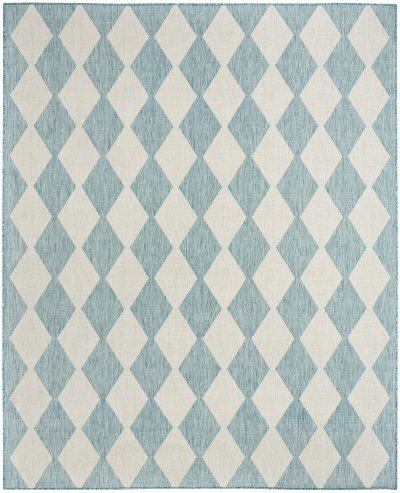 Nourison Home Nourison Positano POS04 8' x 10' Aqua Modern Rug - 10' x 14'