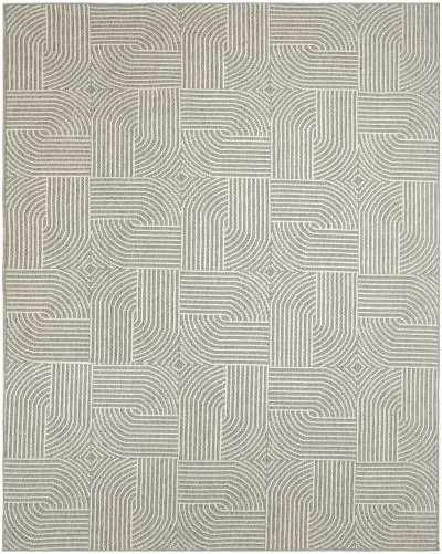 Nourison Home Nourison Textured Home TXH02 2'3" x 7'6" Grey Ivory Modern Indoor Rug - 7'10" x 9'10"