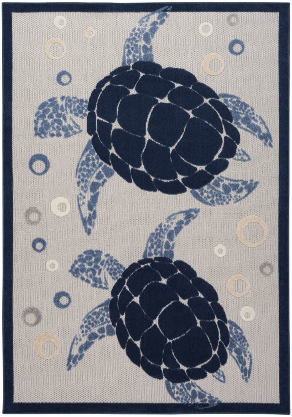 Nourison Home Nourison Aloha ALH27 5'3" x 7'5" Navy Blue Coastal, Nautical & Beach Rug