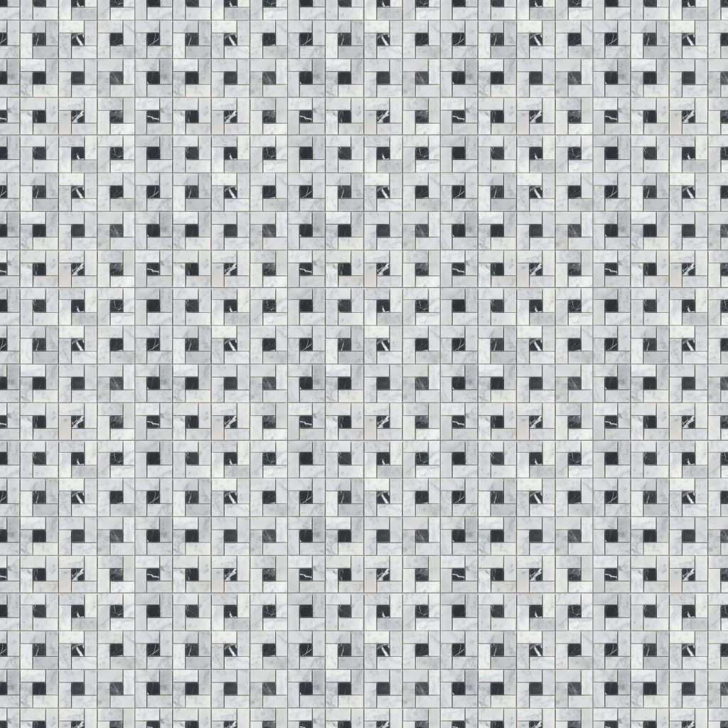 Emser Tile BIANCO GIOIA PINWHEEL HONED MOSAIC -MAR - Black