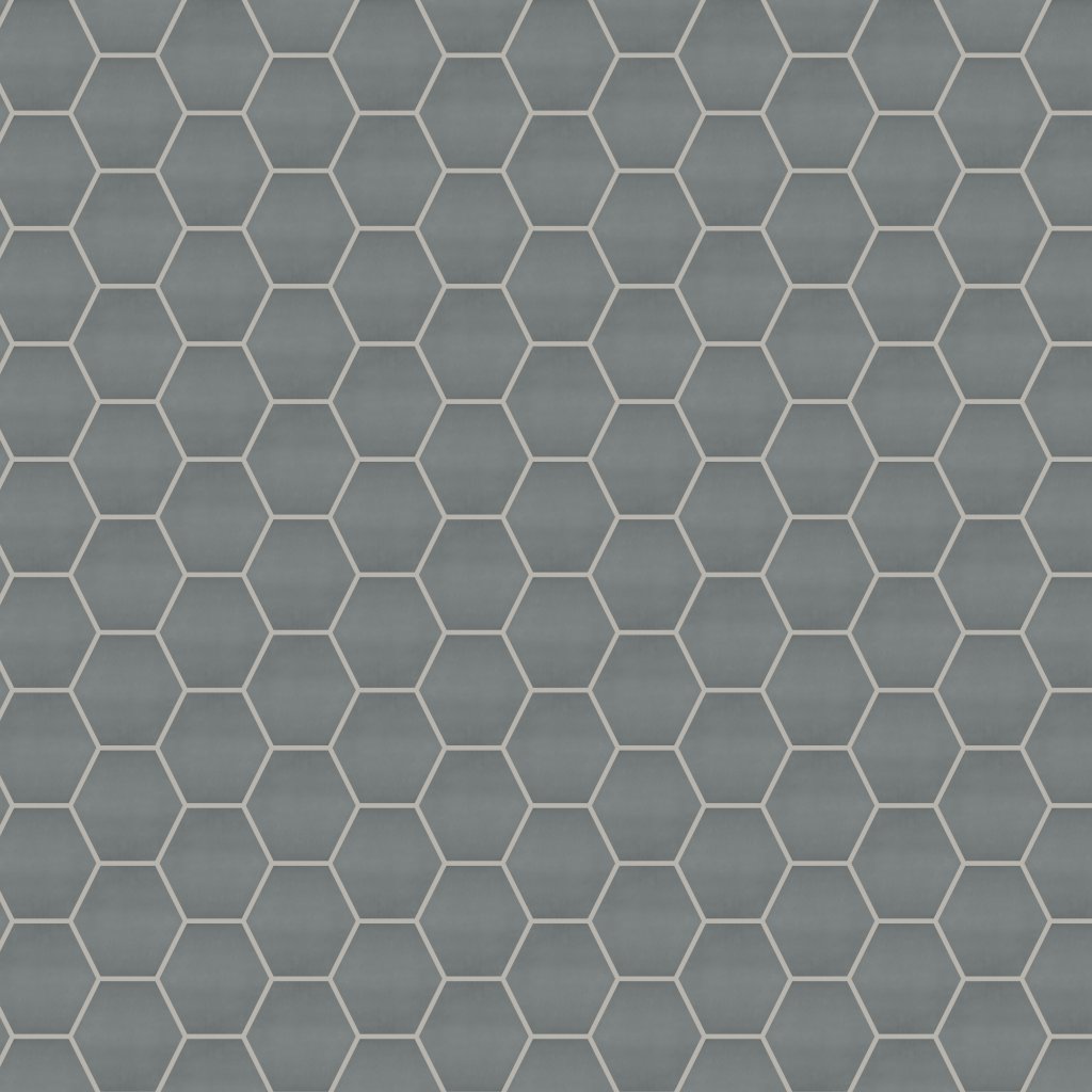 Qualis Ceramica Chateau Anthracite Charcoal Glossy 6" Hexagon - Dark Grey