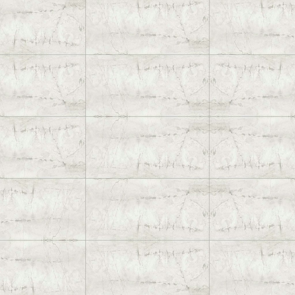 Marble Systems Romano White Polished Marble Look Porcelain Tile 12x24 - Romano White