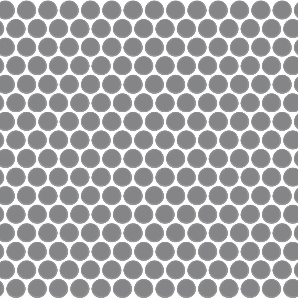 Daltile Color Wheel Mosaic Matte Suede Gray, Penny Rounds, Matte - Matte Suede Gray