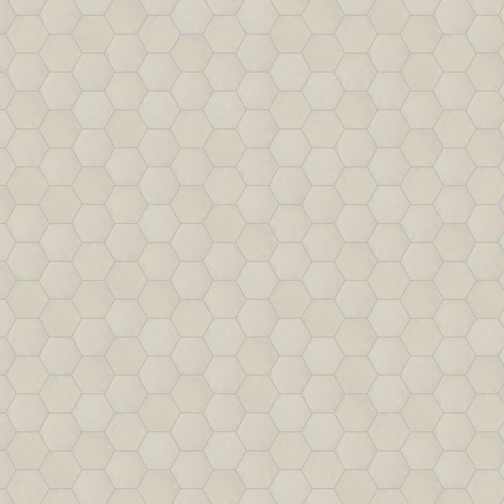American Olean Playscapes - Linen, Hexagon, 4, Undulated, Glossy (PS72) - Linen
