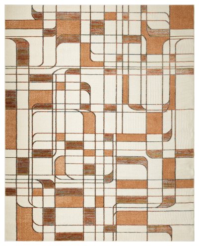 Nourison Home Nourison Nordic NRC17 2' x 6' Ivory Rust Mid-Century Modern Indoor Rug - 8' x 10'