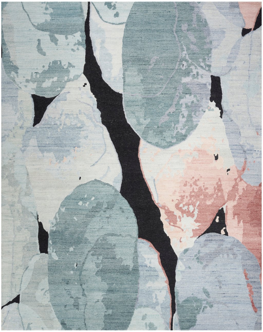 Nourison Home Nourison Silk Shadows SHA25 7'9" x 9'9" Blue Pink Modern Indoor Rug