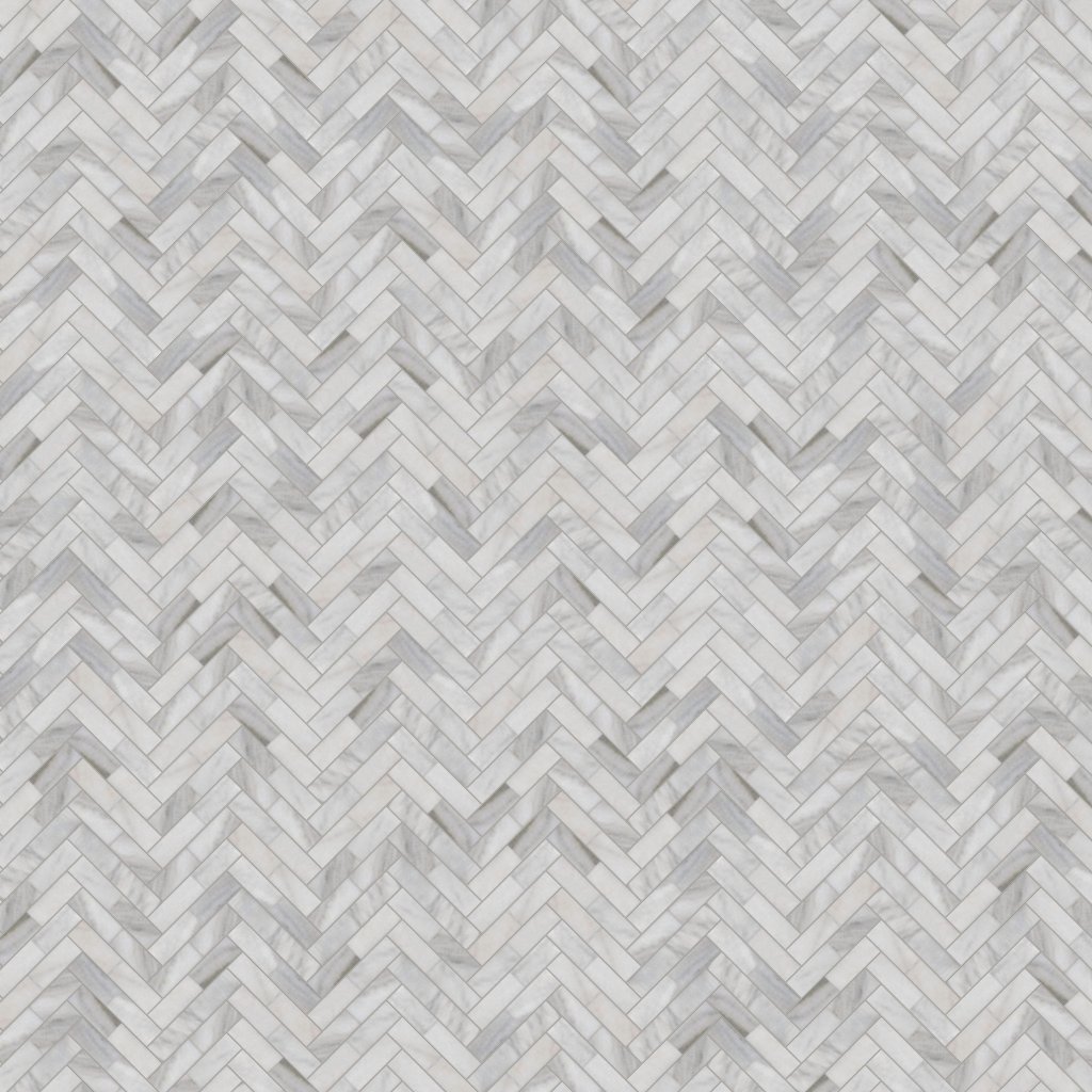 Marble Systems Skyline Polished Large Herringbone Marble Mosaic 12 7/8x9 11/32 - Skyline