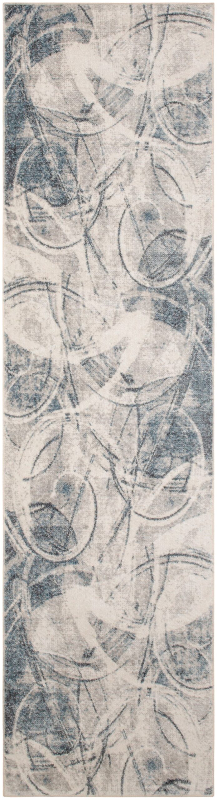 Nourison Home Nourison Astra Machine Washable ASW14 2' x 6' Silver Blue Modern Indoor Rug