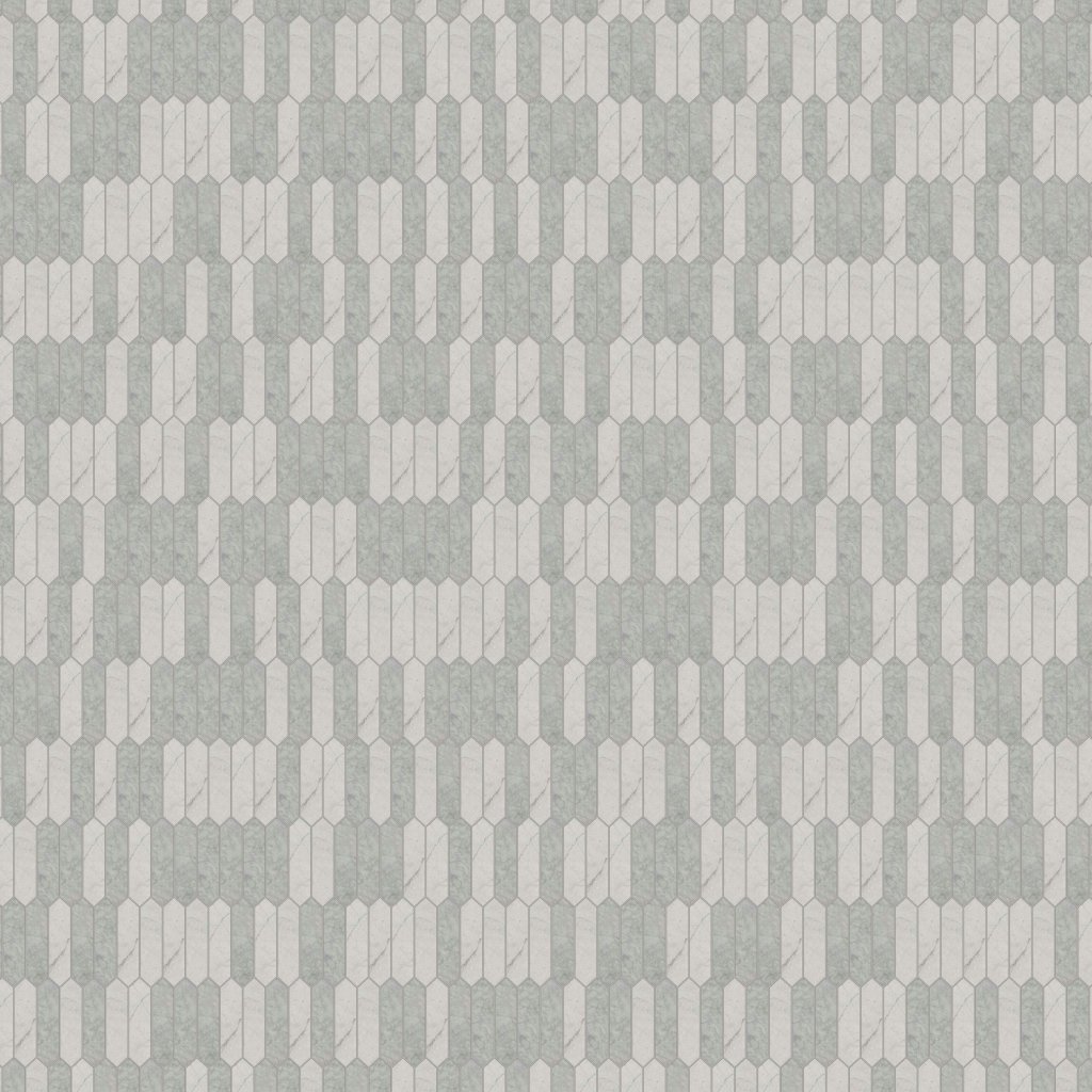 Marble Systems Britannia, Britannia Dark Honed Baby Picket Waterjet Limestone Mosaic 13 3/16x11 - Britannia, Britannia Dark
