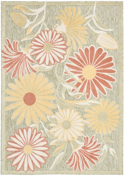 Nourison Home Nourison Aloha ALH33 5'3" x 7'5" Sage Rose Outdoor Rug - 5'3" x 7'5"