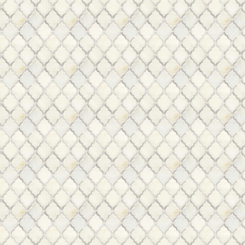 American Olean Candora - Vestal White Blend, Arabesque, Straight Edge, Polished (DE13) - Vestal White Blend