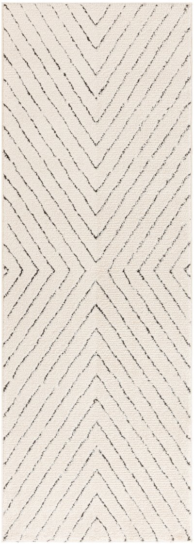 Nourison Home Nourison Modern Comfort MNC01 2'2" x 10' Ivory Black Scandinavian Indoor Rug - 2'2" x 6'