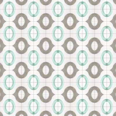 Marble Systems Thassos, Bateig Blue, Aegean Honed Calypso Waterjet Marble Mosaic 6x6 - Thassos, Bateig Blue, Aegean - 6" x 6" x 3/8"