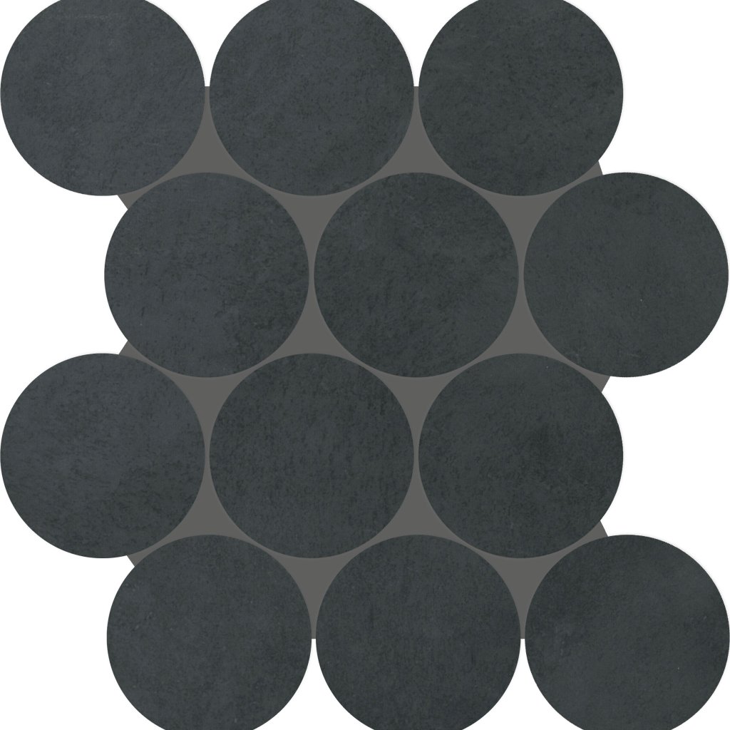 Daltile Indoterra Volcanic Ash, Circle, 4, Stepwise, Matte - Volcanic Ash