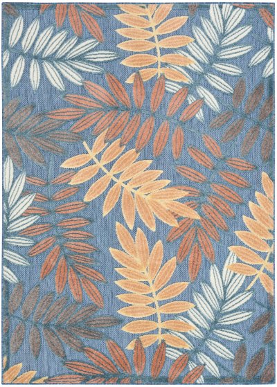 Nourison Home Nourison Aloha ALH18 3'6" x 5'6" Blue Rose Modern Rug - 7'10" x 10'6"