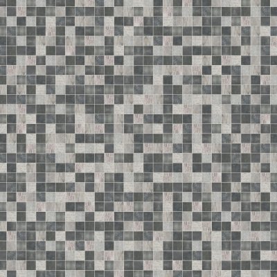 Qualis Ceramica Riviera Tileworks Chelsea Black/Grey Recycled Glass Mix 2x2" square Mosaic - 12" x 12"