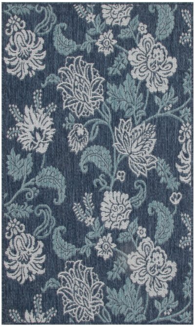 Nourison Home Nourison Garden Oasis GOA03 4' x 6' Navy Tropical Rug - 3' x 5'