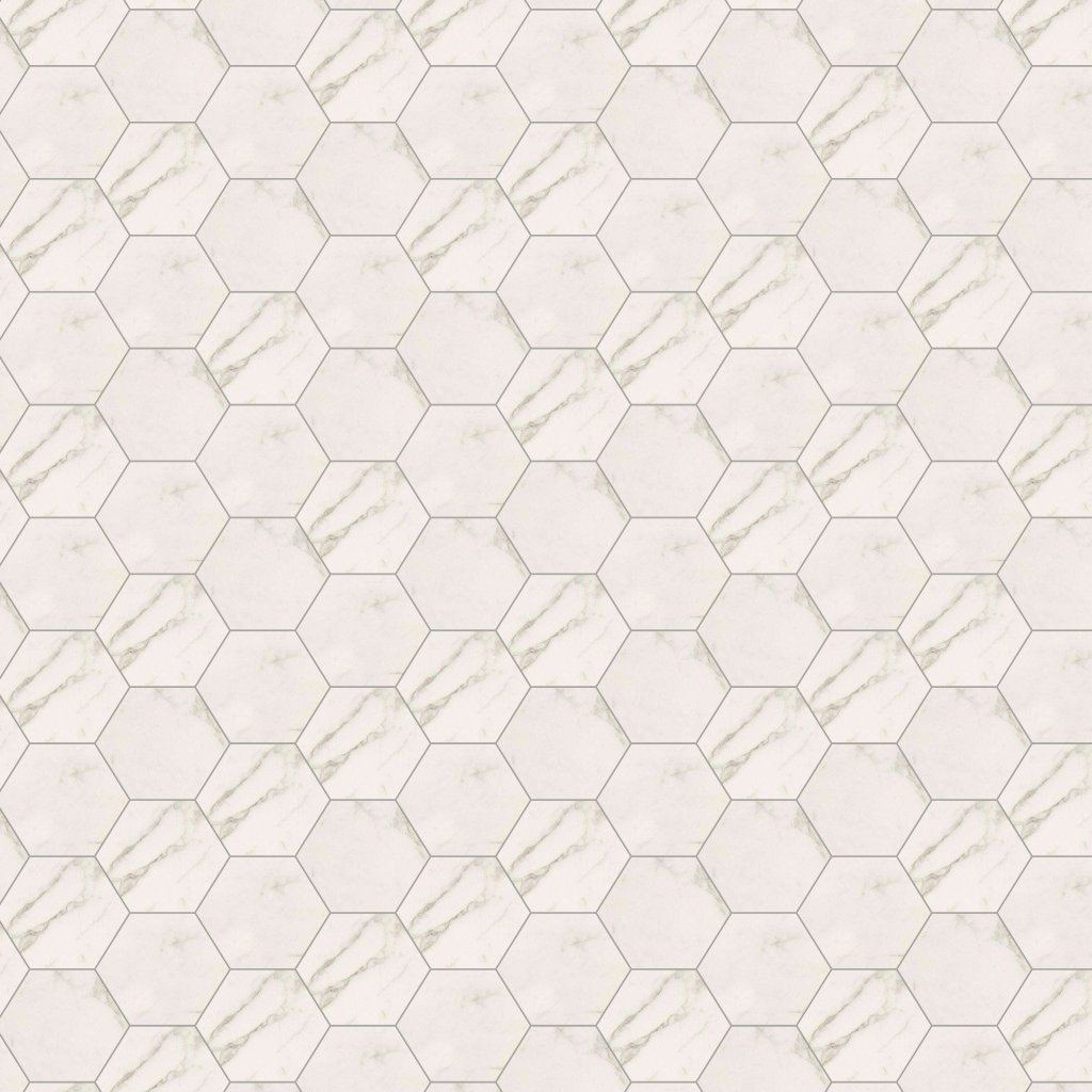 Marble Systems Statuario Gold Honed Hexagon Marble Look Porcelain Mosaic 12x16 1/3 - Statuario Gold