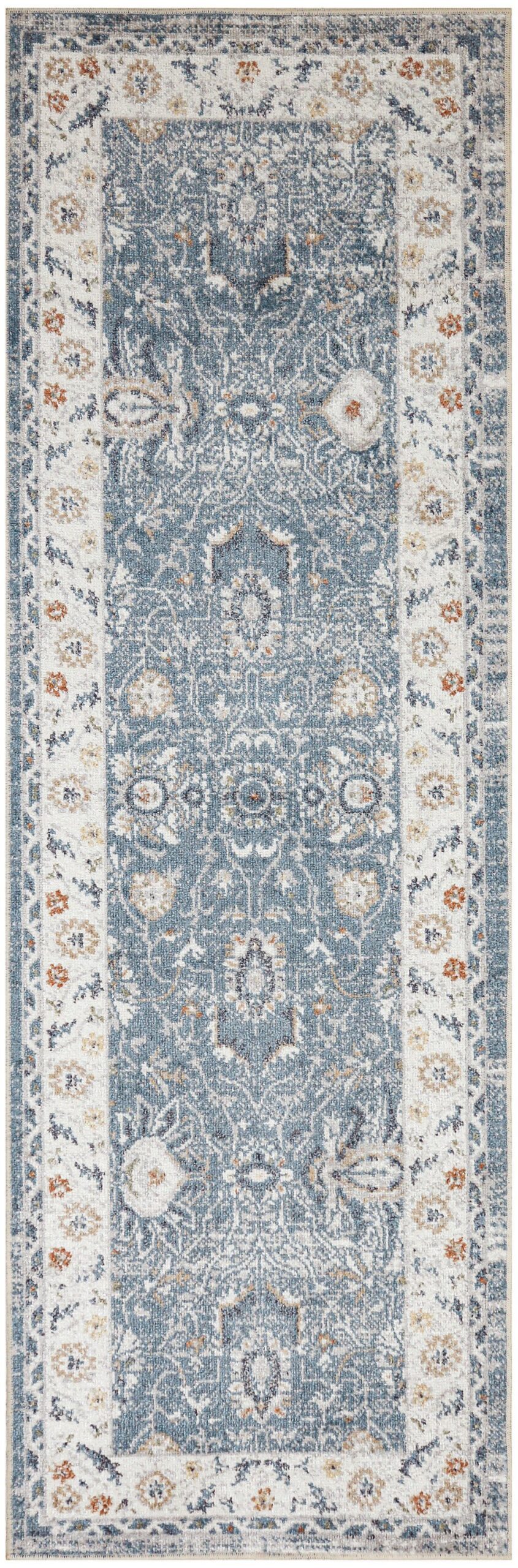 Nourison Home Nourison Astra Machine Washable ASW20 2' x 6' Blue Vintage Indoor Rug