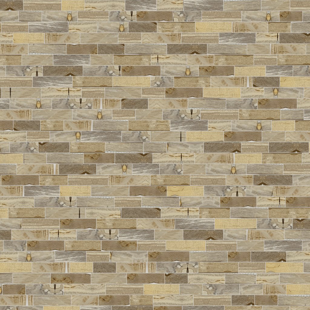 Qualis Ceramica Riviera Tileworks Chelsea Fossil Wood Baguette Mix Beige Mosaic