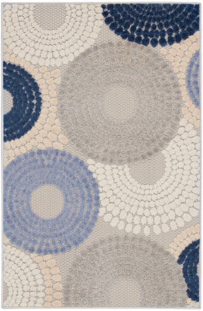Nourison Home Nourison Aloha ALH29 7'10" x 10'6" Blue Grey Modern Rug - 2'8" x 4'