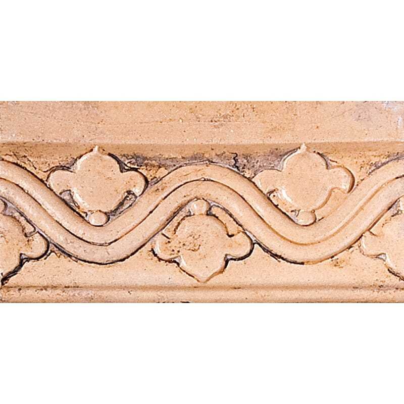 Marble Systems Bellflower Crown Stained Glazed Ceramic Border Tiles 3x6 - Bellflower Crown Stained