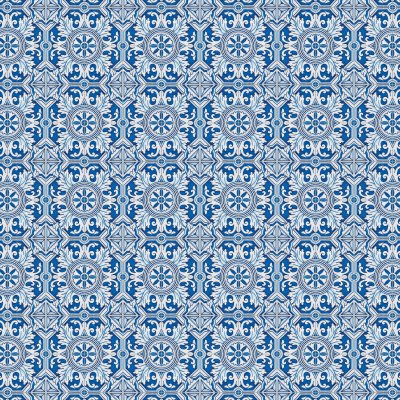 Marble Systems 122 Kaleidoscope, Blue Glazed Ceramic Tile 5 1/2x5 1/2 - 122 Kaleidoscope, Blue - 5 1/2" x 5 1/2" x 1/4"