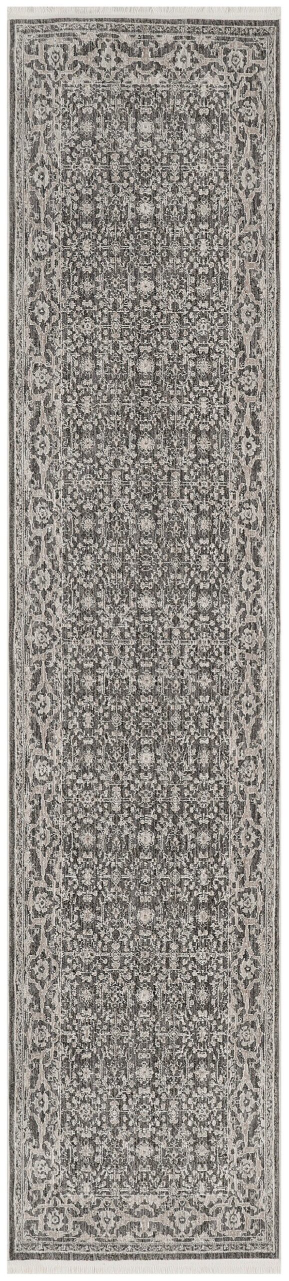 Nourison Home Nourison Shadows SHW04 2'2" x 12' Charcoal Ivory Vintage Indoor Rug