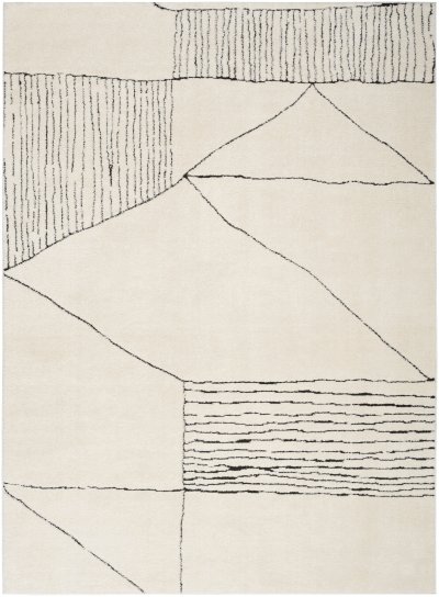 Nourison Home Nourison Cozy Modern CMD02 5'3" x 7' Ivory Black Scandinavian Indoor Rug - 7'10" x 9'10"