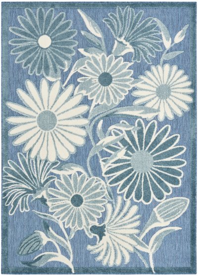 Nourison Home Nourison Aloha ALH33 7'10" x 10'6" Blue Outdoor Rug - 5'3" x 7'5"