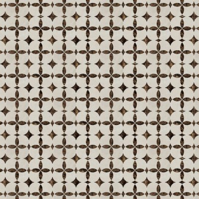 Marble Systems Crema Bella, Emperador Dark Polished Constantine Marble Mosaic 13 5/8x13 5/8 - Crema Bella, Emperador Dark - 13 5/8" x 13 5/8" x 3/8"