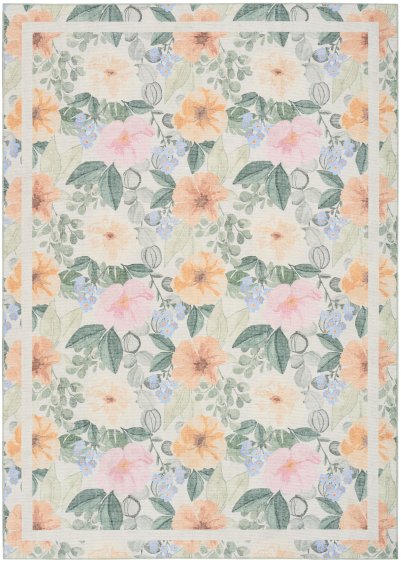 Nourison Home Nourison Botanical Washables BOT01 5' x 7' Ivory Multicolor Farmhouse Indoor Rug - 7'6" x 9'10"