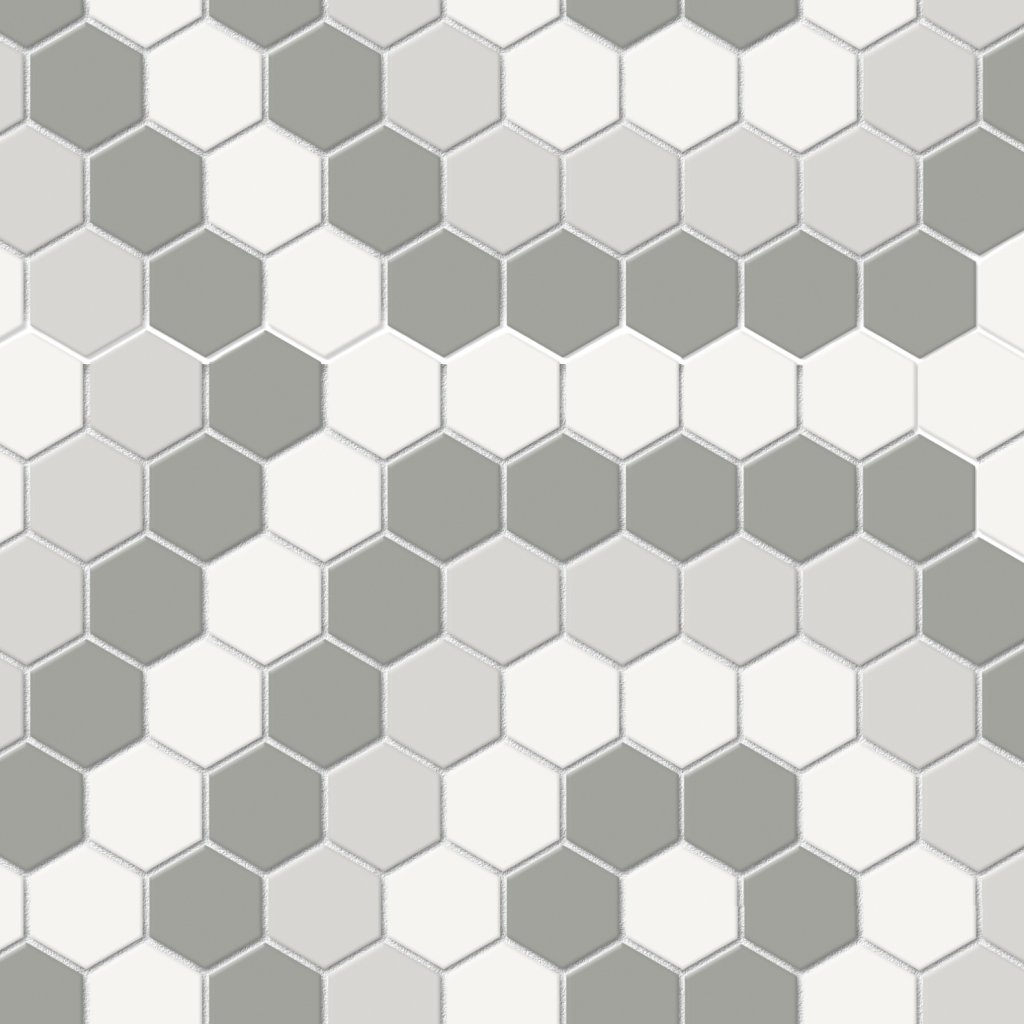Qualis Ceramica Traditions Evening Blend Hexagon Matt Mosaic - Cement Chic