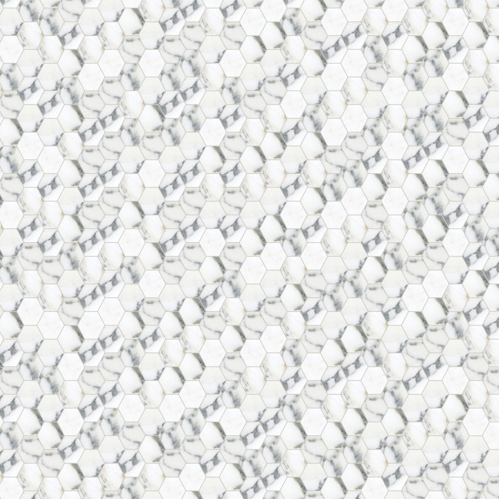 Qualis Ceramica Royal Stoneworks 2" Italian Arabescato Hex