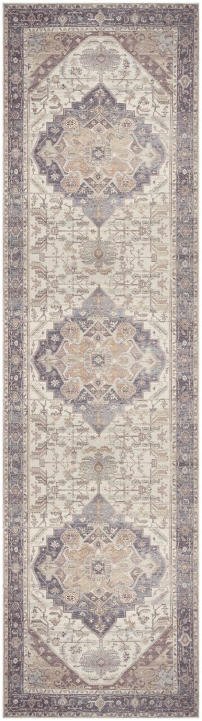 Nourison Home Nourison Vintage Washables VWS13 7'10" x 9'10" Ivory Purple Vintage Indoor Rug - 2'2" x 8'