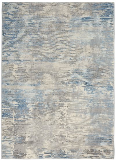 Nourison Home Nourison Solace SLA01 5'3" x 7'3" Ivory Grey Blue Modern Indoor Rug - 5'3" x 7'3"