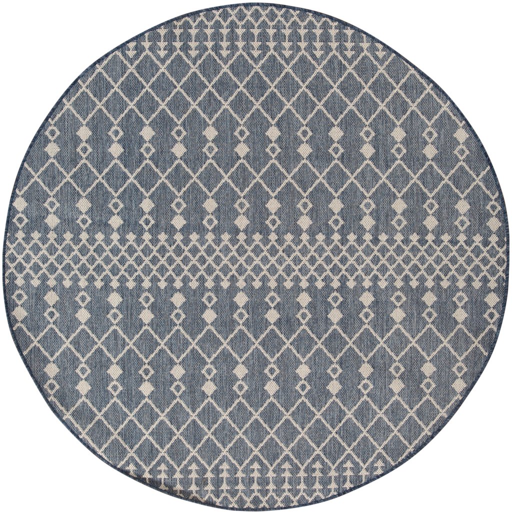 Nourison Home Nourison Positano POS02 6' x Round Navy Blue Modern Rug